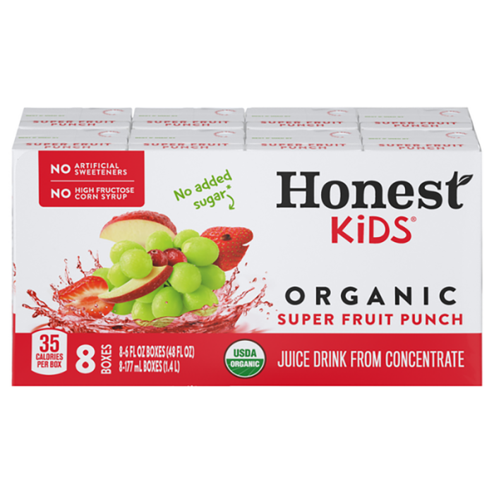 Honest Kids Juice Drink Organic Super Fruit Punch - Front view