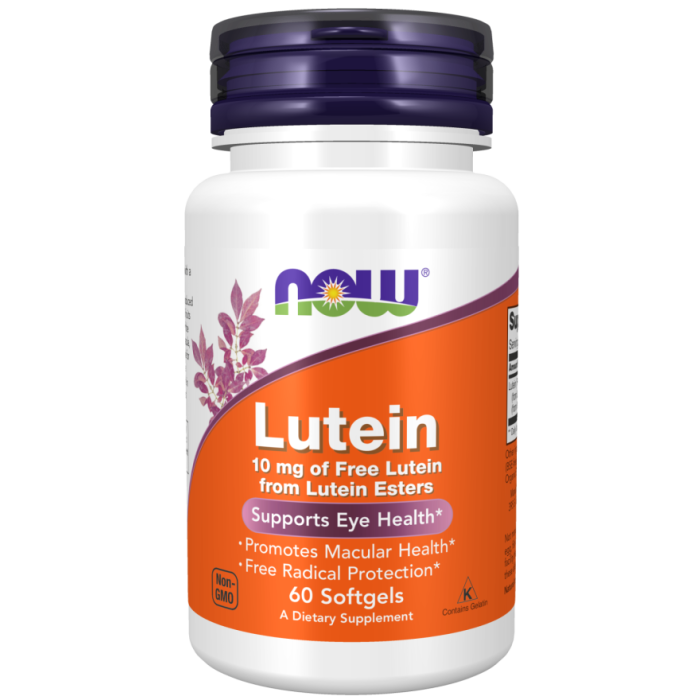 NOW Foods Lutein 10 mg - 60 Softgels