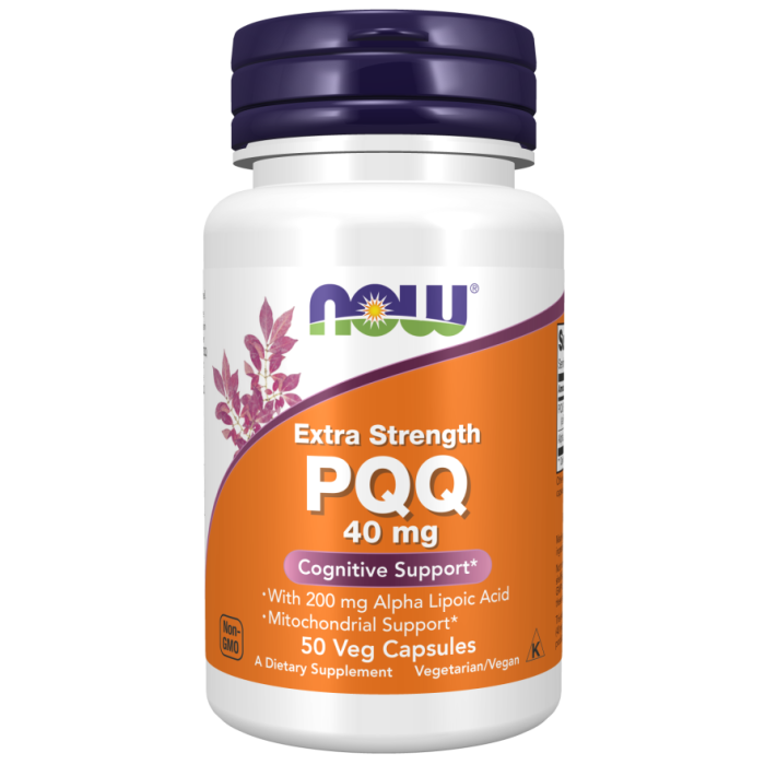 NOW Foods PQQ, Extra Strength 40 mg - 50 Veg Capsules