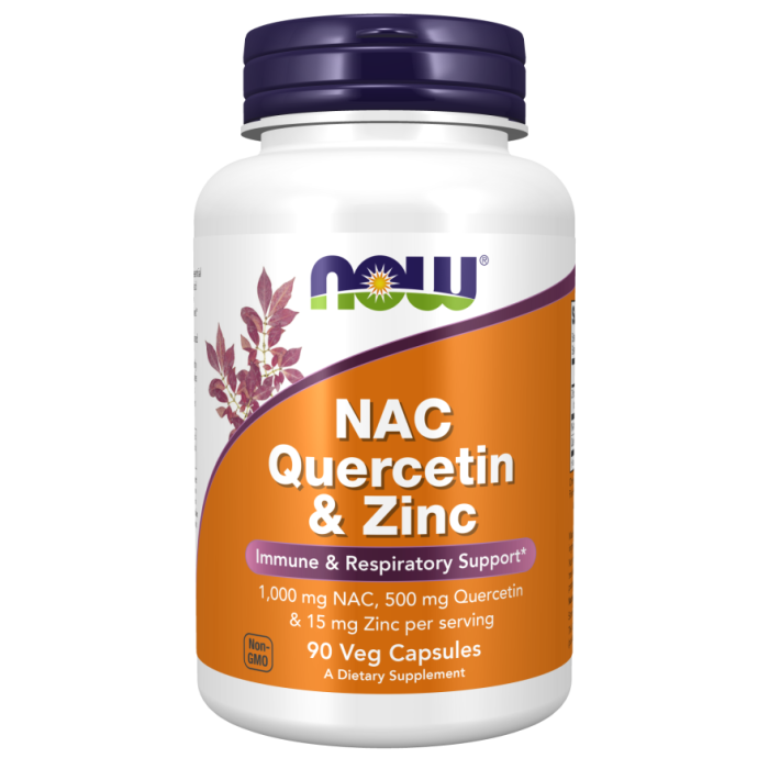 NOW Foods NAC Quercetin & Zinc - 90 Veg Capsules