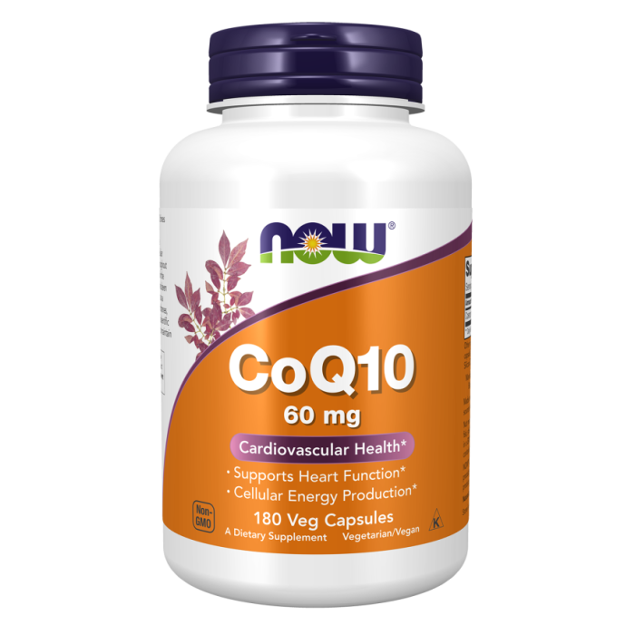 NOW Foods CoQ10 60 mg - 180 Veg Capsules