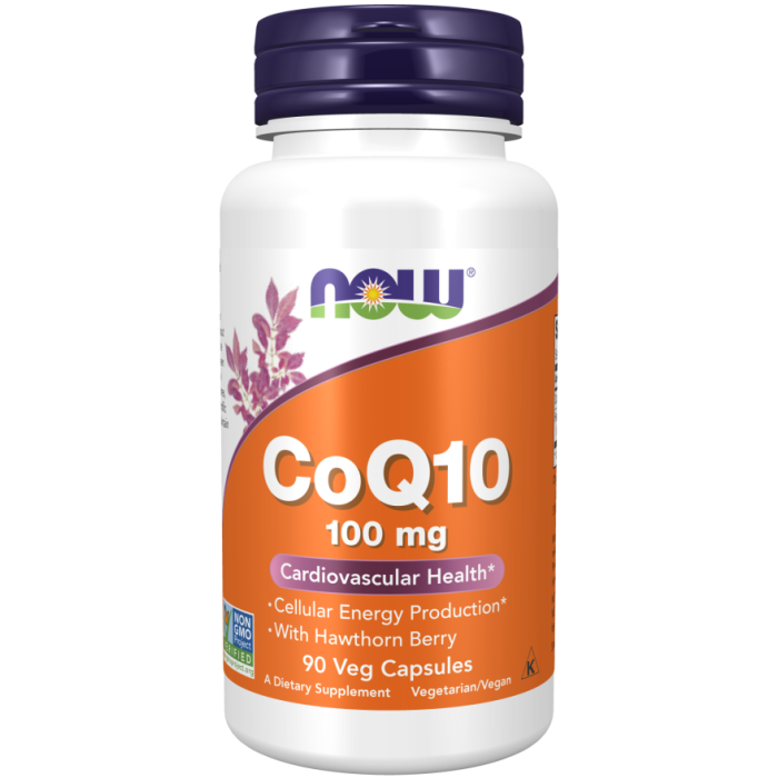 NOW Foods CoQ10 100 mg with Hawthorn Berry - 90 Veg Capsules