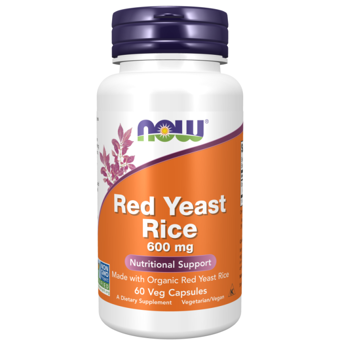 NOW Foods Red Yeast Rice 600 mg - 60 Veg Capsules