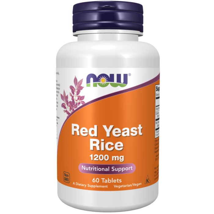 NOW Foods Red Yeast Rice 1200mg - Front