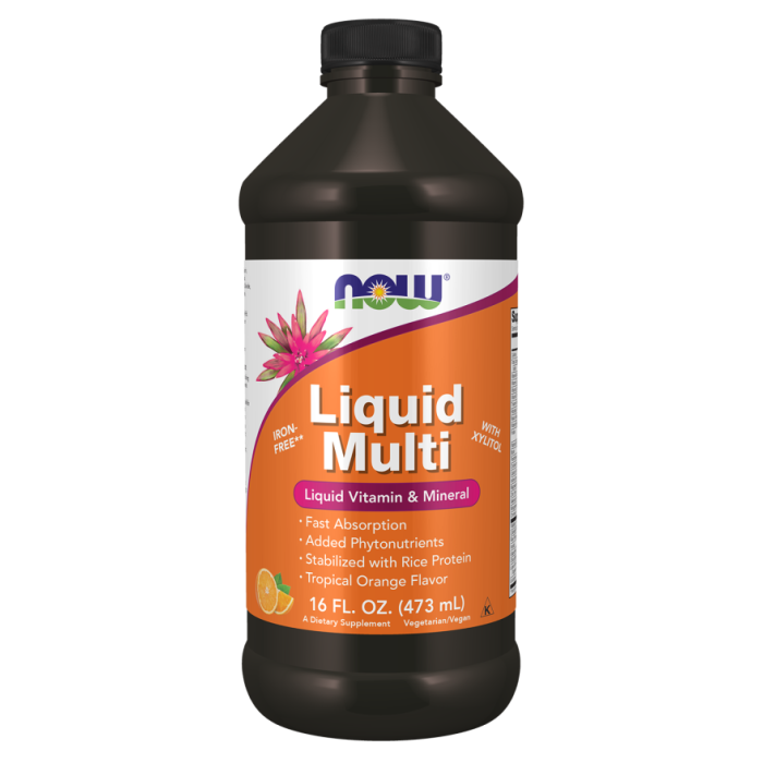 NOW Foods Liquid Multi, Tropical Orange Flavor - 16 fl. oz.