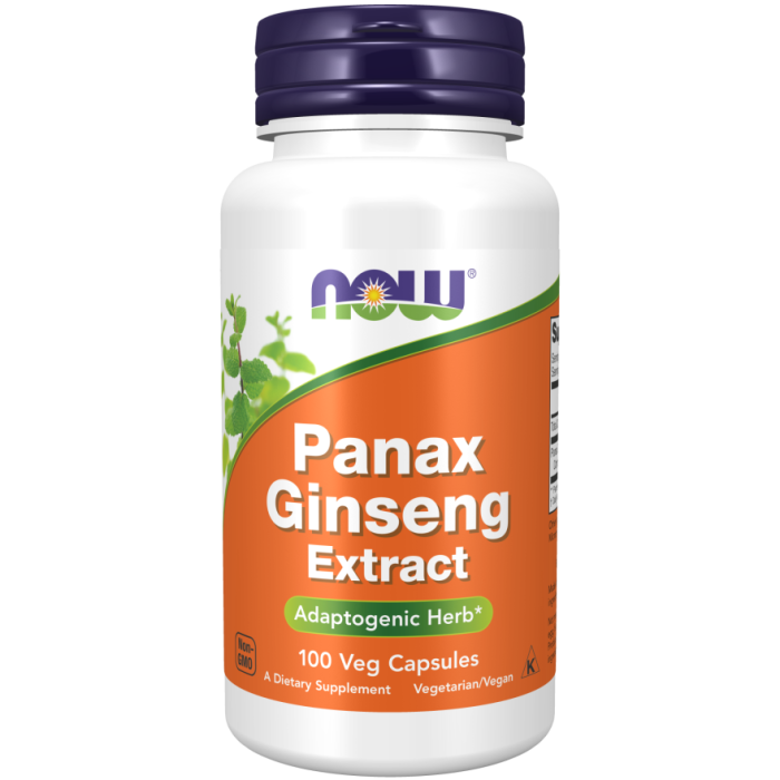 NOW Foods Panax Ginseng 500 mg - 100 Veg Capsules