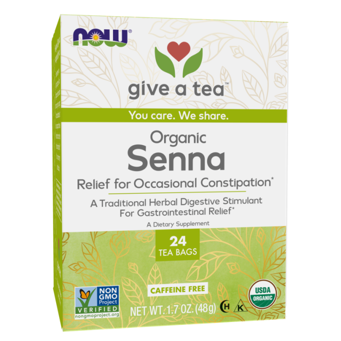 NOW Foods Senna Tea, Organic - 24 Tea Bags