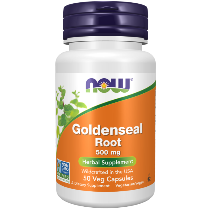 NOW Foods Goldenseal Root 500 mg - 50 Veg Capsules