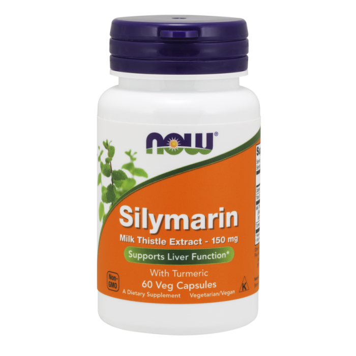 NOW Foods Milk Thistle Extract 150 mg Silymarin (120 mg) - 60 Veg Capsules