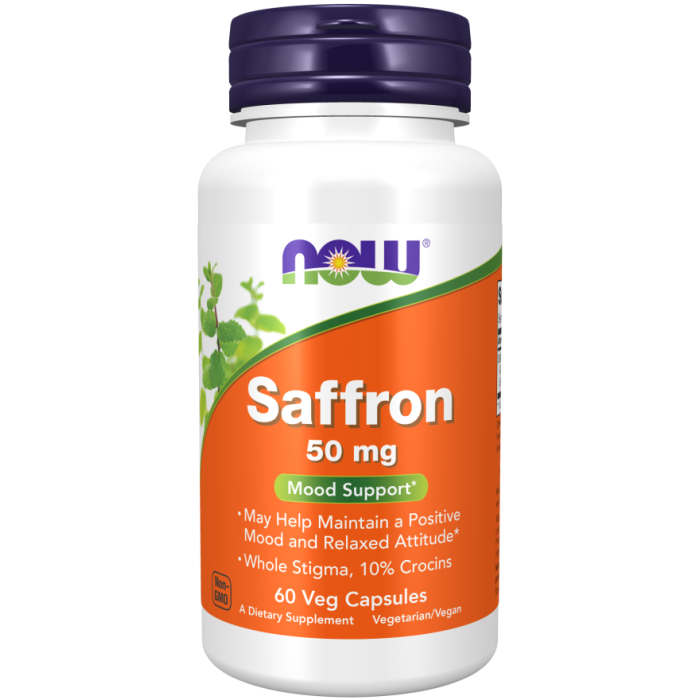 NOW Foods Saffron 50 mg - 60 Veg Capsules