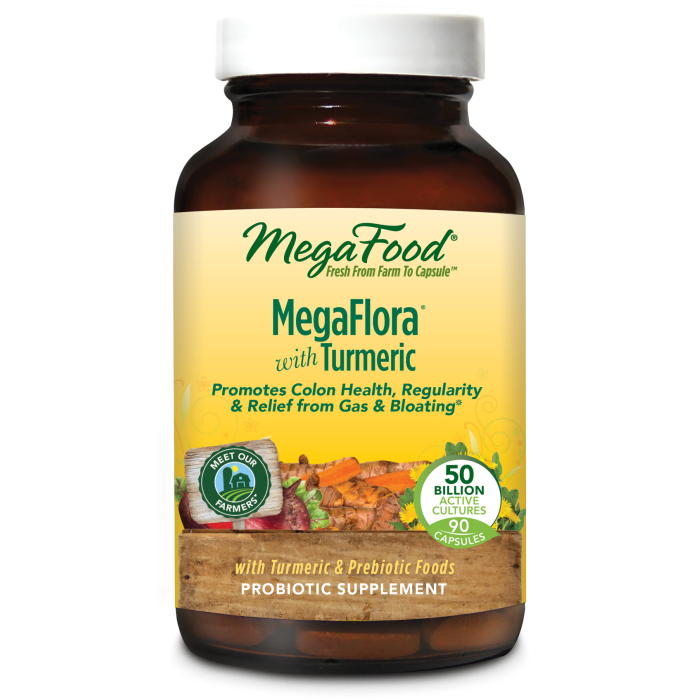 MegaFood MegaFlora With Tumeric, 90 Capsules