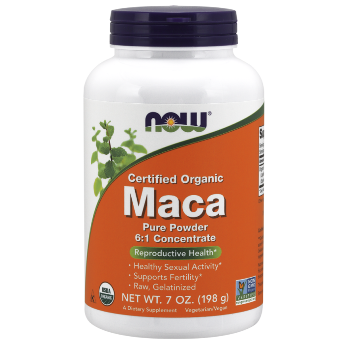 NOW Foods Maca Pure Powder, Organic - 7 oz.