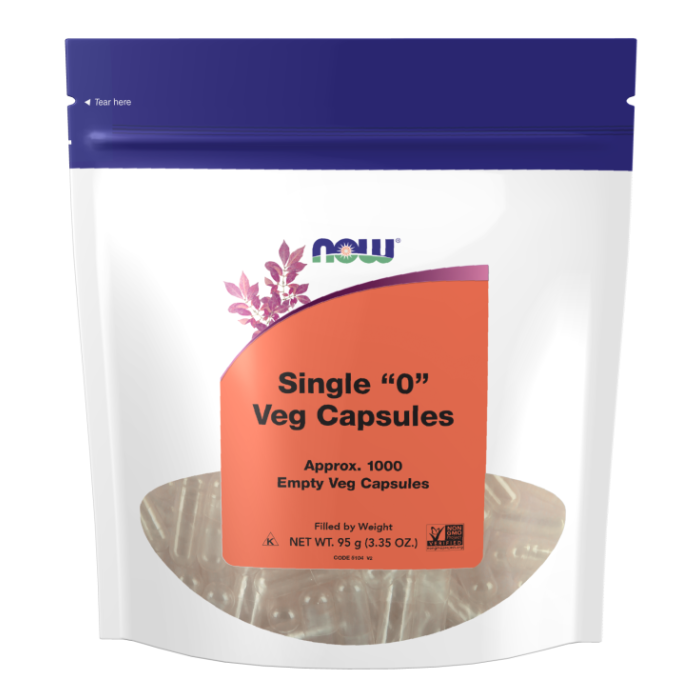 NOW Foods Empty Capsules, Vegetarian, Single "0" - 1000 Veg Capsules