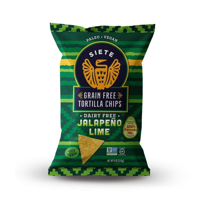 Siete Chips, Grain-free Jalapeño Lime Tortilla Chips, 5.0 oz. 