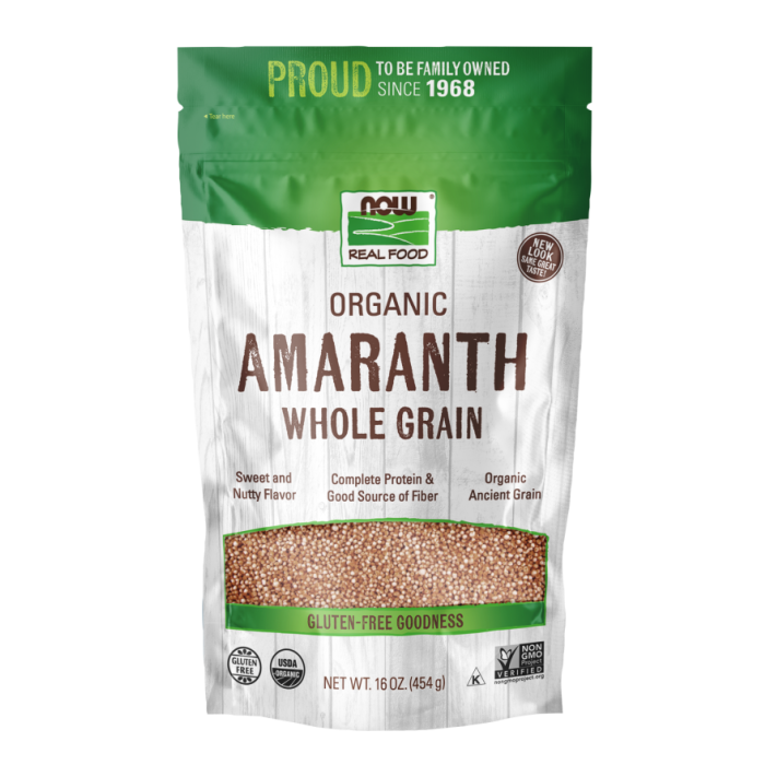 NOW Foods Amaranth Whole Grain, Organic - 16 oz.