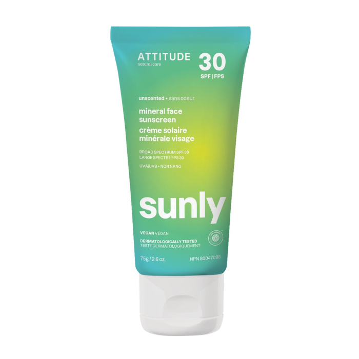 Attitude Mineral Face Sunscreen SPF 30 Unscented - Front view