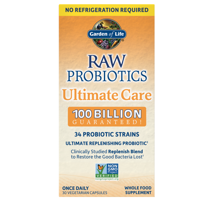 Garden of Life RAW Probiotics Ultimate Care, Shelf Stable, 30 Capsules