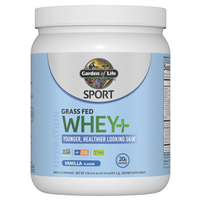 Garden of Life Sport Grass Fed Whey+ Skin Protein Powder - Vanilla - Front view