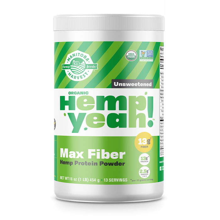 Manitoba Harvest Hemp Yeah! Max Fiber Hemp Protein Powder Unsweetened, 16 oz. 