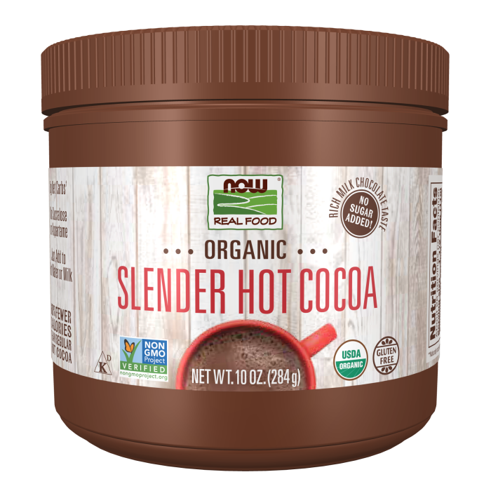 NOW Foods Slender Hot Cocoa, Organic - 10 oz.