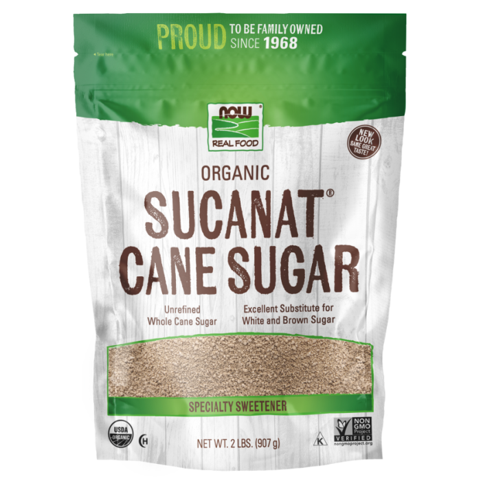 NOW Foods Sucanat® Cane Sugar, Organic - 2 lb