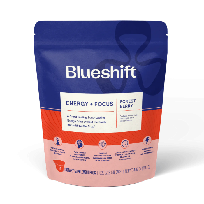 Blueshift Nutrition Energy + Focus Forest Berry - Front view