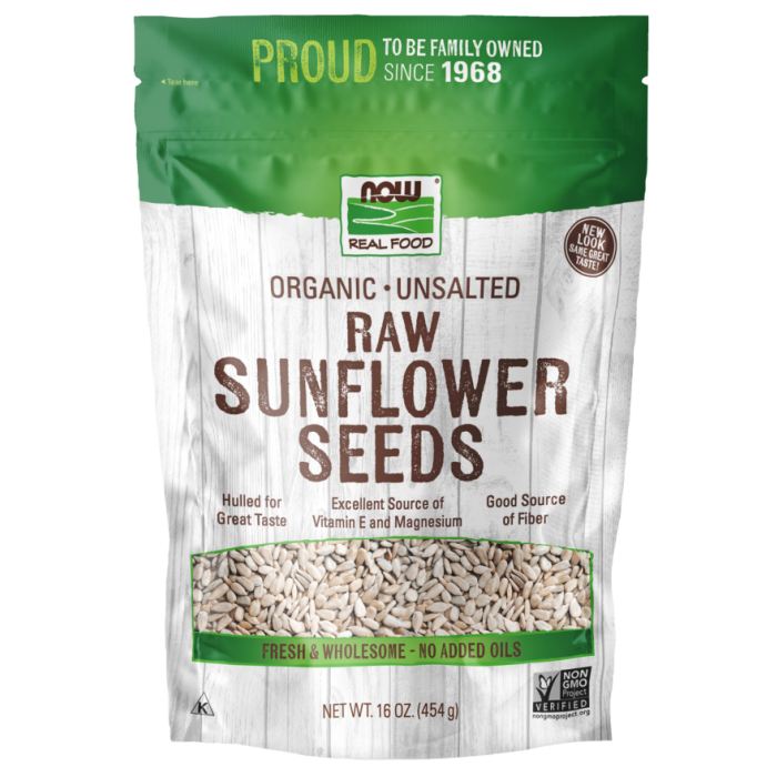 NOW Foods Sunflower Seeds, Organic, Raw & Unsalted - 16 oz.