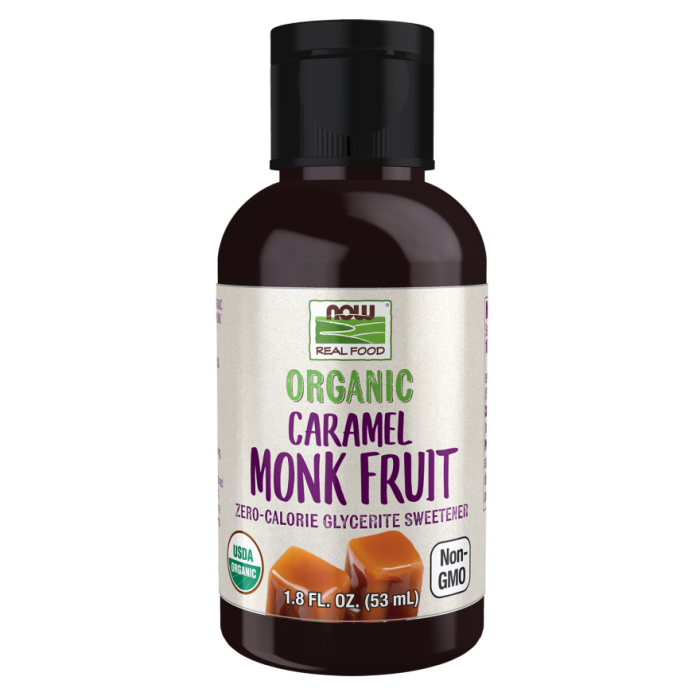 NOW Foods Monk Fruit Caramel Liquid, Organic - 1.8 fl. oz.