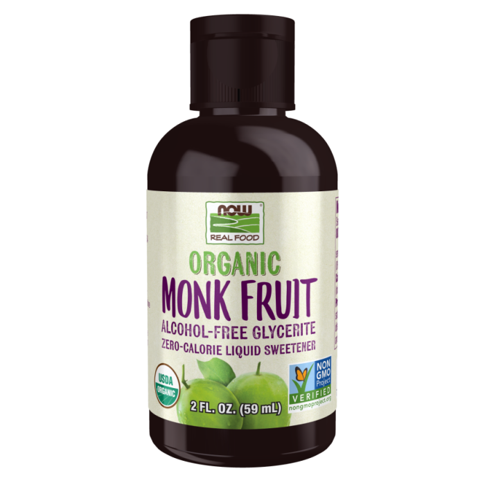 NOW Foods Monk Fruit Liquid, Organic Alcohol-Free Glycerite - 2 fl. oz.