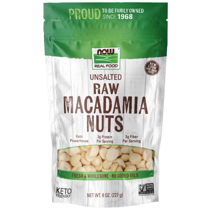 NOW Foods Macadamia Nuts, Raw & Unsalted - 8 oz.