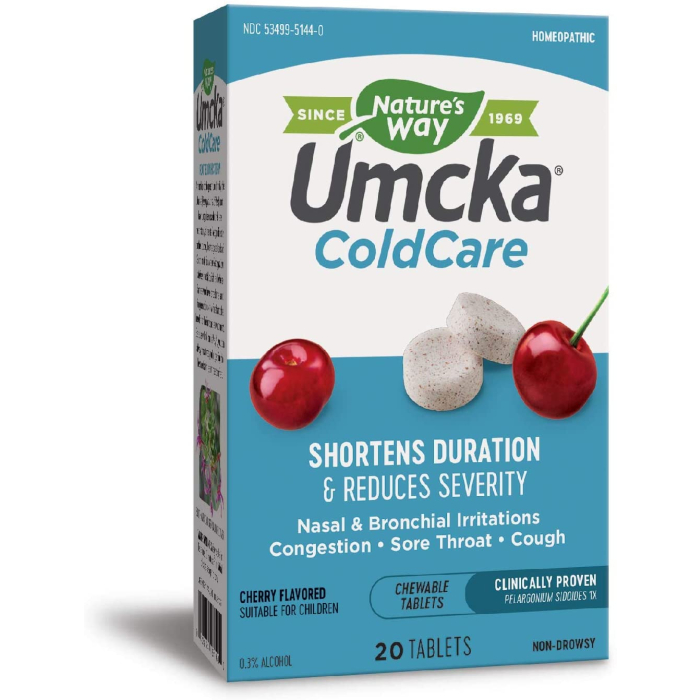 Nature's Way Umcka Cherry ColdCare,  20 Chewable Tablets