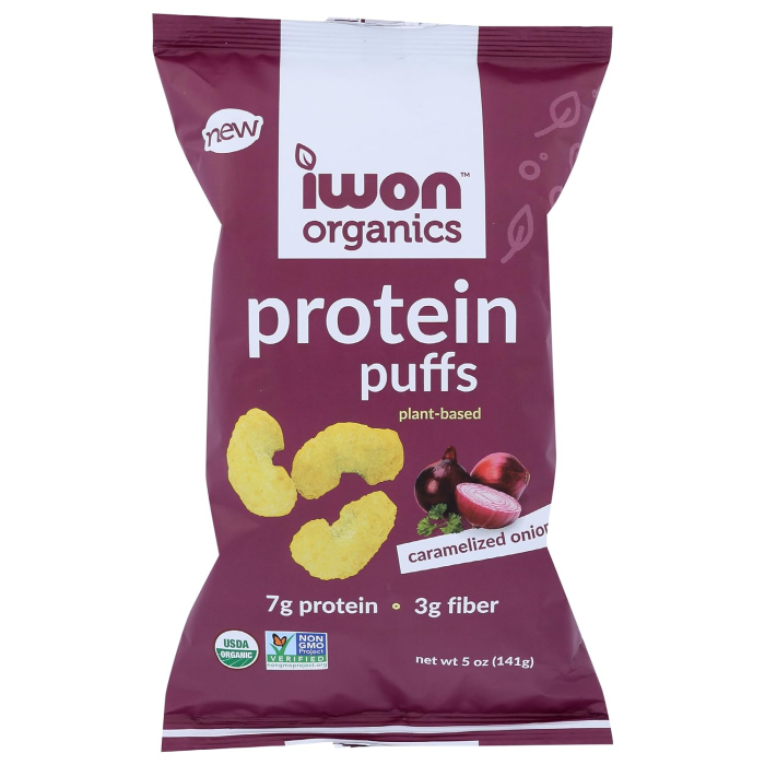 IWON Organics Plant-Based Protein Puffs, Caramelized Onion, 5 oz.