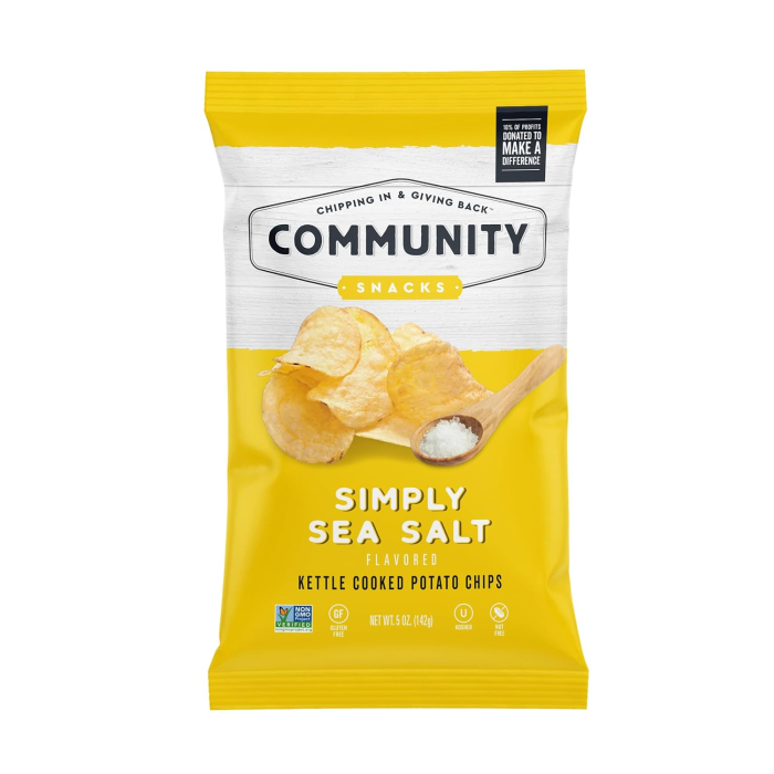 Community Snacks Kettle Cooked Potato Chips, Simply Sea Salt, 5 oz.