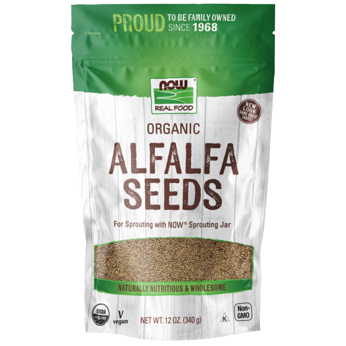 NOW Foods Alfalfa Seeds, Organic - 12 oz.