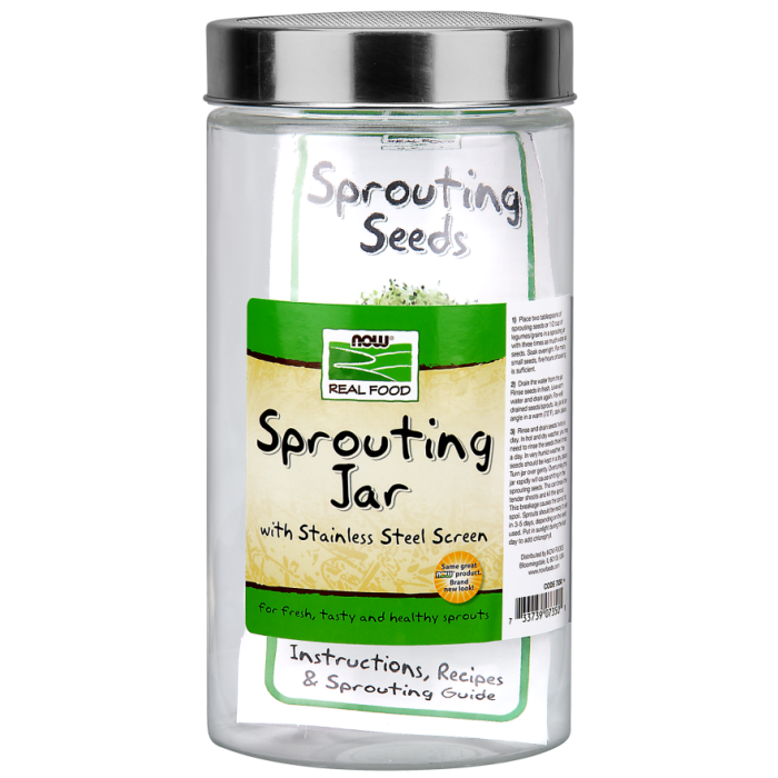 NOW Foods Sprouting Jar - 1/2 Gallon - Case of 6 Jars