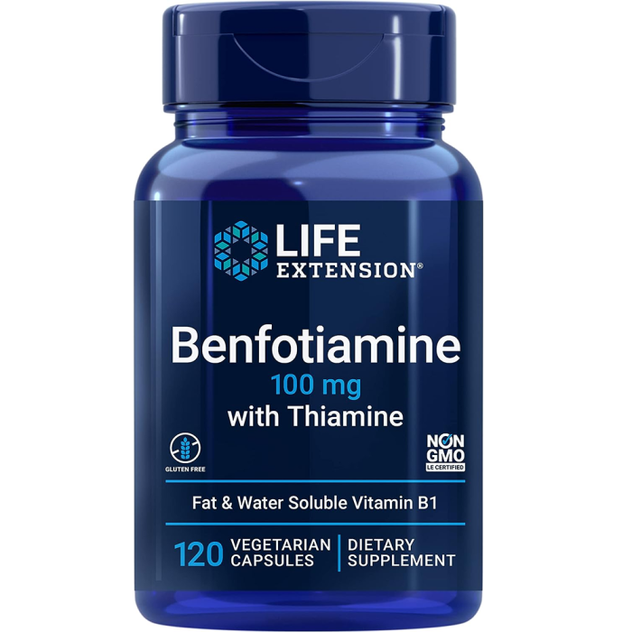 Life Extension Benfotiamine 100 mg with Thiamine - Front view