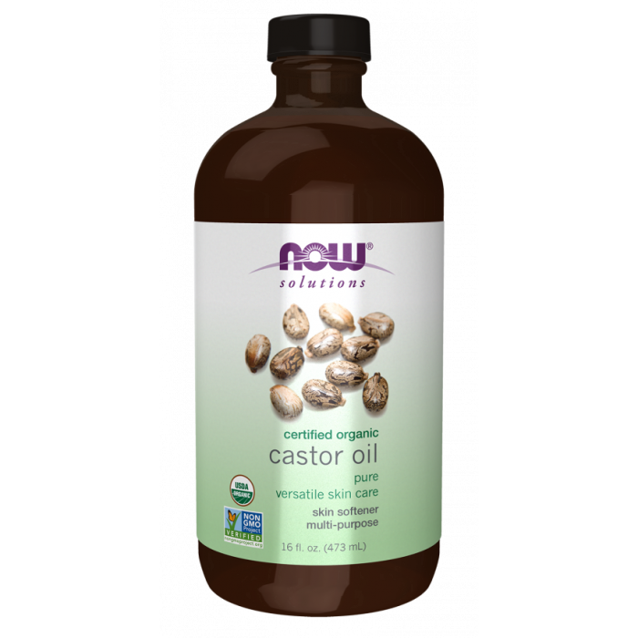 NOW Foods Castor Oil in Glass Bottle, Organic - 16 fl. oz.