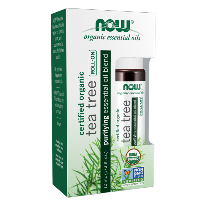 NOW Foods Tea Tree Essential Oil Blend, Organic Roll-On - 10 mL