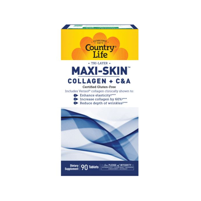 Country Life Maxi-Skin® Collagen + C&A, 90 Tablets