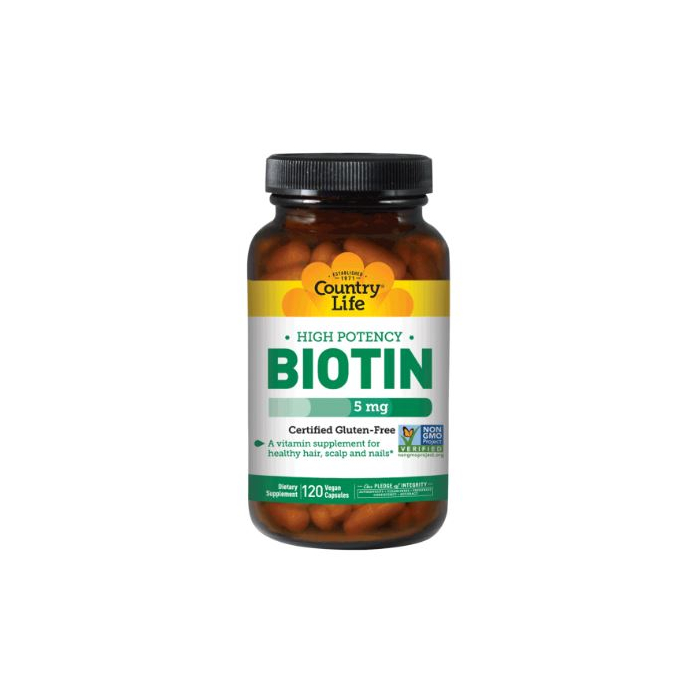 Country Life High Potency Biotin 5 Mg, 120 Vegetarian Capsules