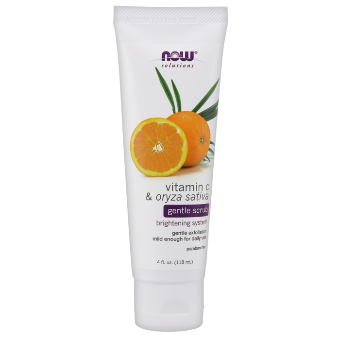 NOW Foods Vitamin C & Oryza Sativa Gentle Scrub - 4 fl. oz.