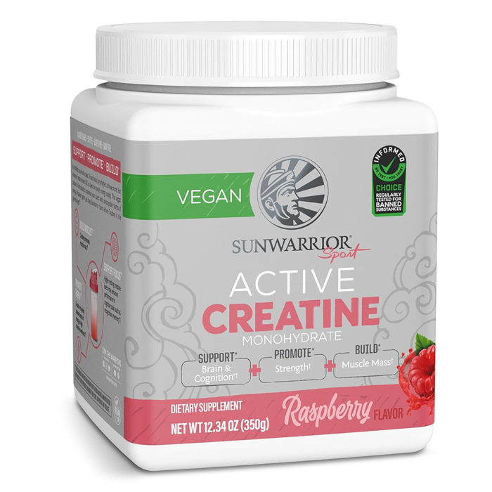 Sunwarrior Active Creatine Monohydrate Powder Raspberry - Front view