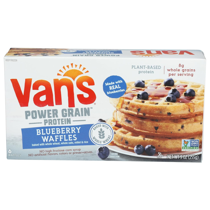 Vans Power Grains Blueberry Waffles, 9 oz.