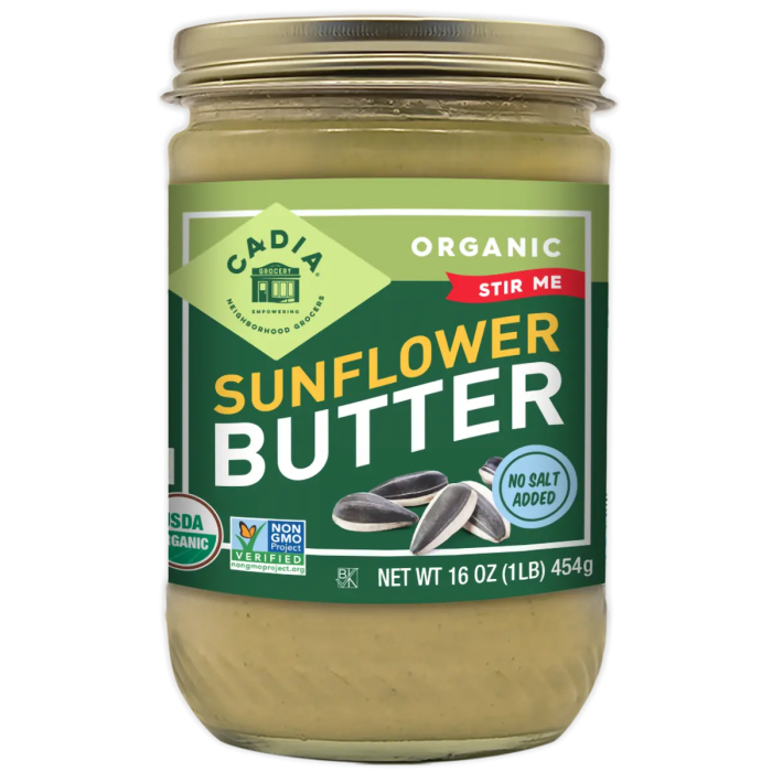 Cadia Organic Sunflower Butter - Front view