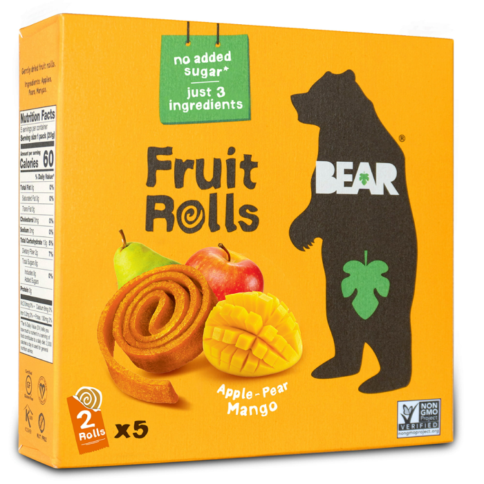 Bear Mango Fruit Rolls - Front view