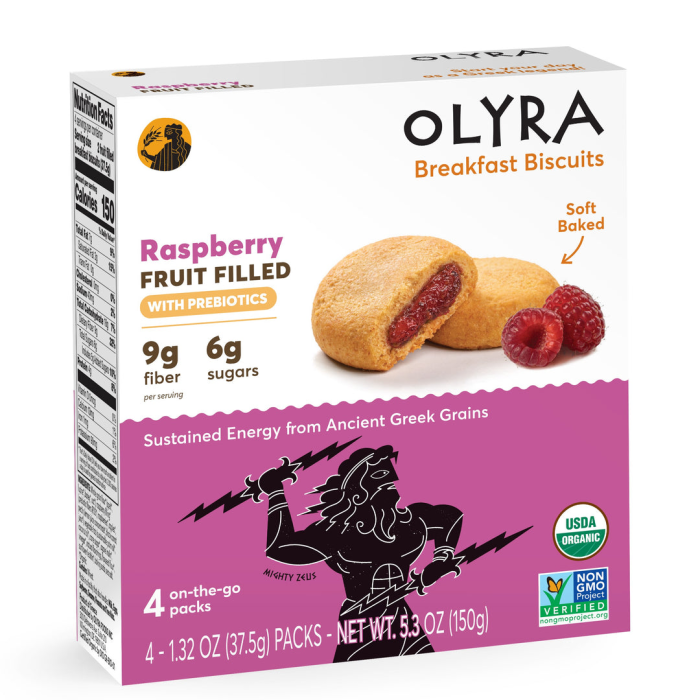 Olyra Breakfast Biscuit Raspberry Filled - Front view