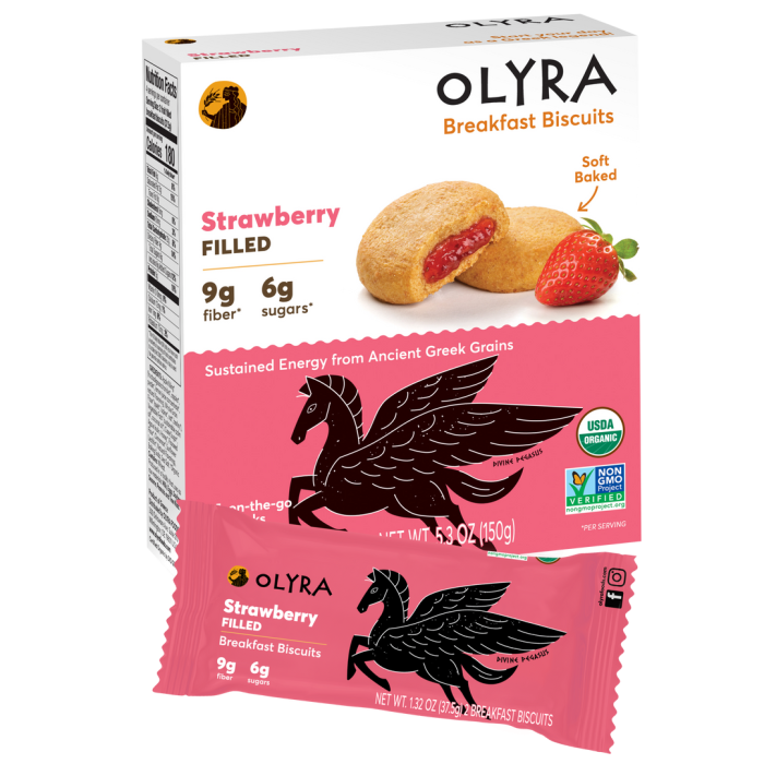 Olyra Organic Breakfast Biscuits Strawberry Filled - Front view