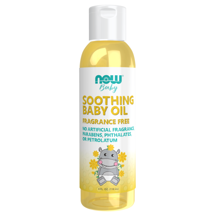 NOW Foods Soothing Baby Oil, Fragrance Free - Front view