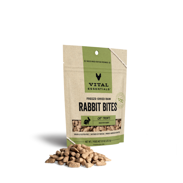 Vital Essentials Freeze-Dried Raw Cat Treats Rabbit Bites - Front view