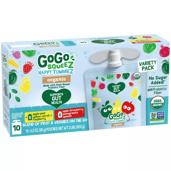 GoGo Squeez Happy TummieZ Organic Fruit & Veggie - Front view